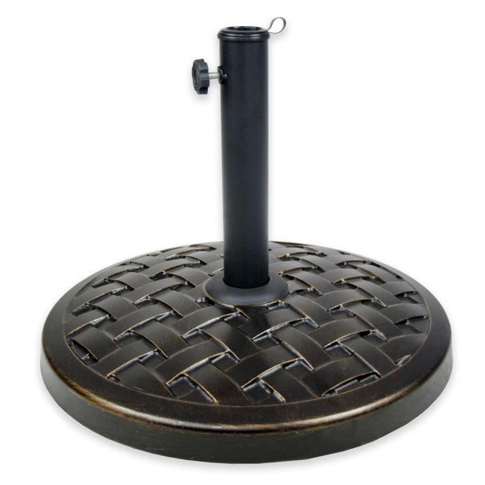 Oakland Living Edgewater Cast Concrete Umbrella Stand in Antique Black ...