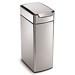 simplehuman® Slim Brushed Stainless Steel 40-Liter Touch Bar Trash Can