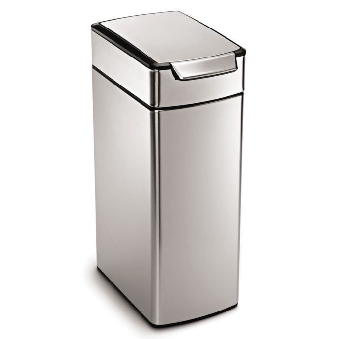 simplehuman® Slim Brushed Stainless Steel 40-Liter Touch ...