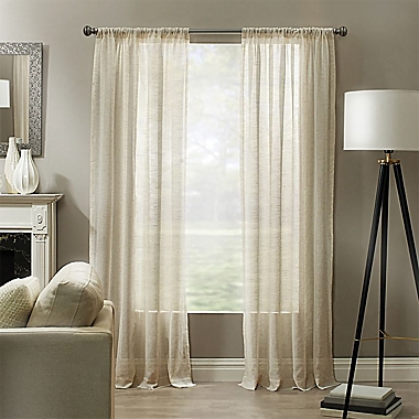 Linden 63-Inch  x 52-Inch Rod Pocket Sheer Window Panel in Natural (Single). View a larger version of this product image.