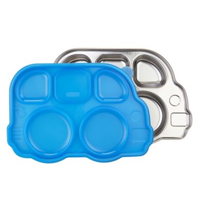 Innobaby Din Din SMART&trade; Stainless Bus Platter with Sectional Lid in Blue