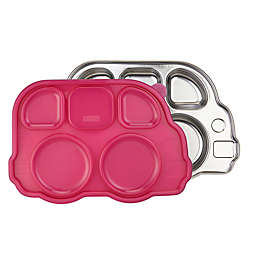 Innobaby Din Din SMART™ Stainless Bus Platter with Sectional Lid in Pink