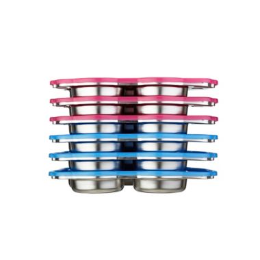 Innobaby Din Din SMART&trade; Stainless Bus Platter with Sectional Lid in Pink. View a larger version of this product image.