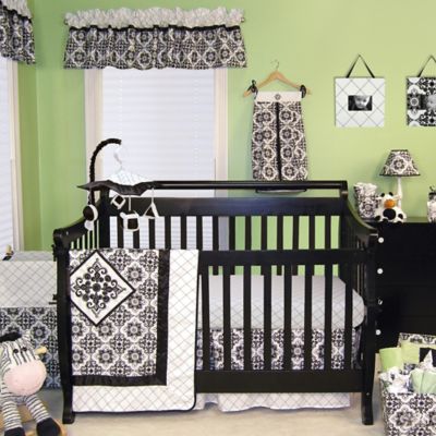 black and white baby crib bedding