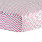 Alternate image 0 for Trend Lab&reg; Chevron Flannel Fitted Crib Sheet in Pink