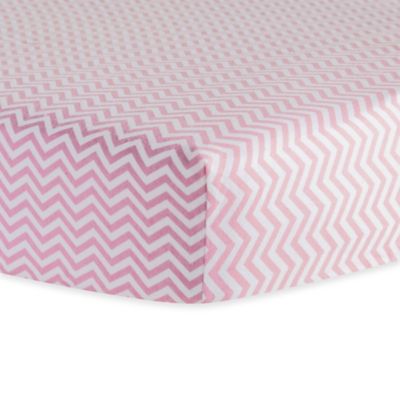 Trend Lab&reg; Chevron Flannel Fitted Crib Sheet in Pink