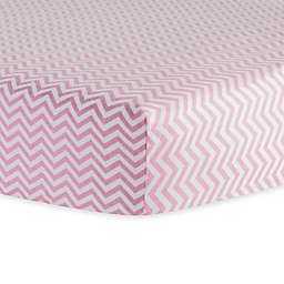 Trend Lab® Chevron Flannel Fitted Crib Sheet in Pink