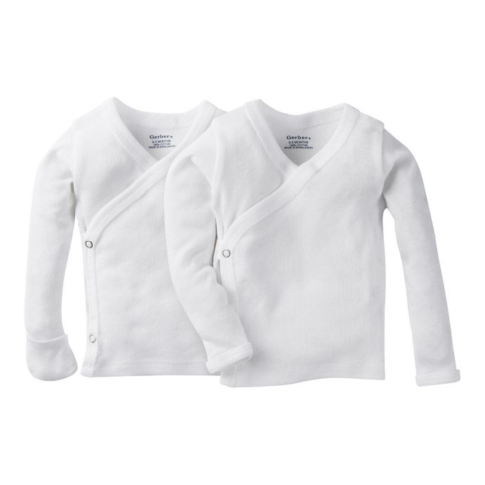 newborn long sleeve side snap shirts