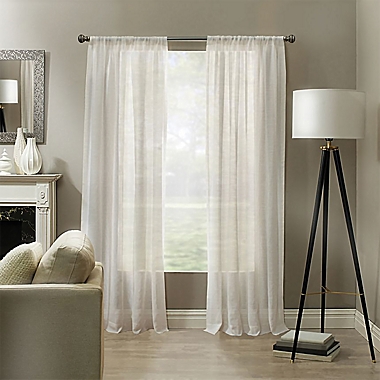 Linden 63-Inch x 52-Inch Rod Pocket Sheer Window Panel in White (Single). View a larger version of this product image.