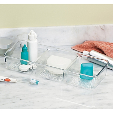 InterDesign&reg; Rain 3-Section Tray in Clear. View a larger version of this product image.