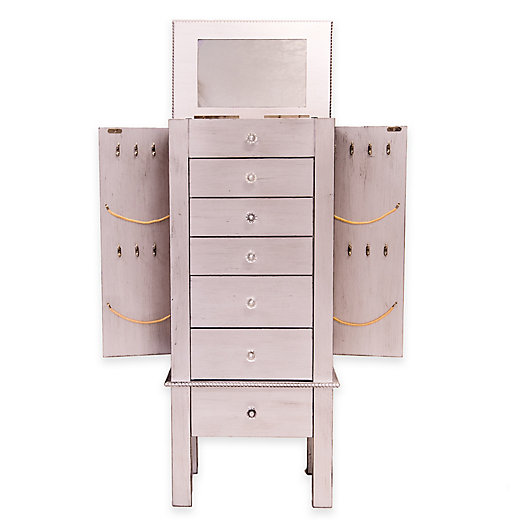 Alternate image 1 for Hannah Jewelry Armoire in Silver Leaf