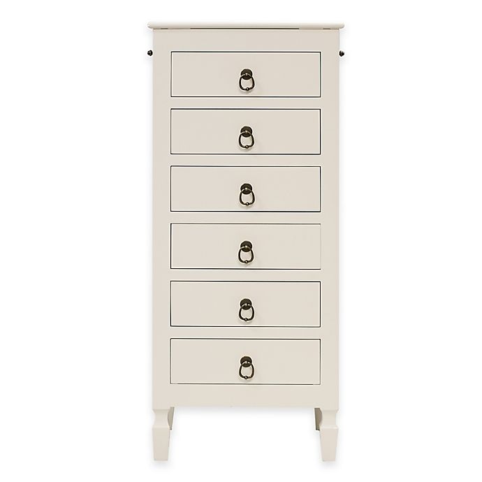 Hives Honey April Jewelry Armoire In, White Standing Jewelry Box Mirror