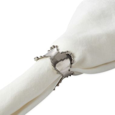 Saro Lifestyle Classic Wavy Design Napkin Rings (Set of 4). View a larger version of this product image.