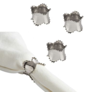 Saro Lifestyle Classic Wavy Design Napkin Rings (Set of 4). View a larger version of this product image.