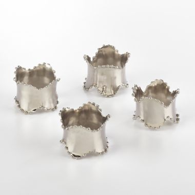 Saro Lifestyle Classic Wavy Design Napkin Rings (Set of 4). View a larger version of this product image.