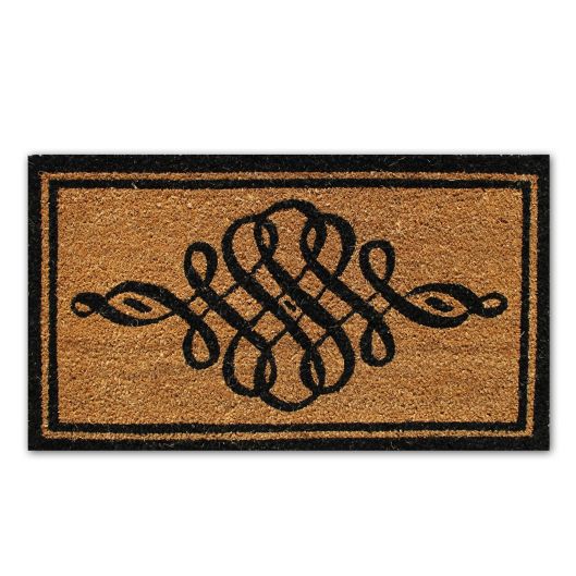 Elaborate Scrolls 16Inch x 28Inch Coir Door Mat Insert Bed Bath and