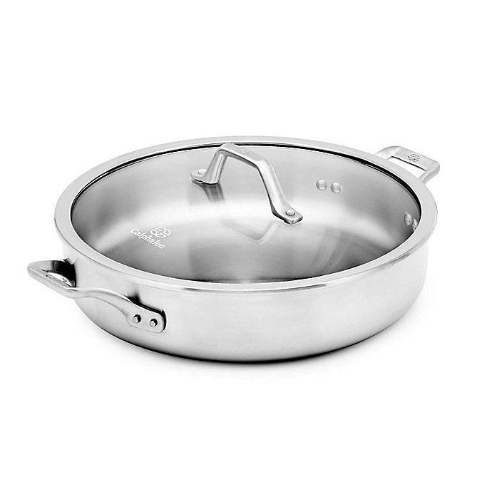 Calphalon® Signature™ Stainless Steel Covered Saute Pan | Bed Bath & Beyond Calphalon Saute Pan Stainless Steel