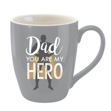 "Dad You Are My Hero" Mug in Grey. View a larger version of this product image.