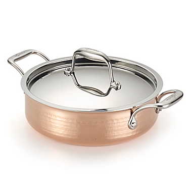 Lagostina Martellata Tri-Ply Copper 3 qt. Covered Casserole. View a larger version of this product image.