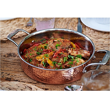Lagostina Martellata Tri-Ply Copper 3 qt. Covered Casserole. View a larger version of this product image.