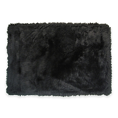 Fun Rugs 2-Foot 7-Inch x 3-Foot 11-Inch Flokati Accent Rug in Black. View a larger version of this product image.