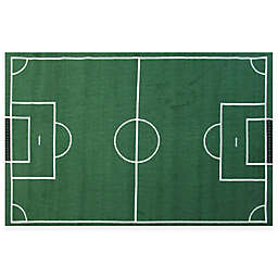 Fun Rugs™ 3-Foot 3-Inch x 4-Foot 10-Inch Soccer Field Rug in Green/White
