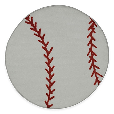 Fun Rugs&trade; Fun Time 3-Foot 3-Inch Round Baseball Rug. View a larger version of this product image.