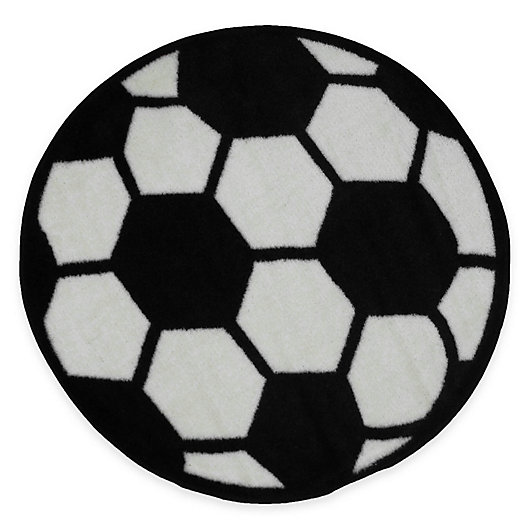 Alternate image 1 for Fun Rugs™ Fun Time 3-Foot 3-Inch Round Soccer Ball Rug