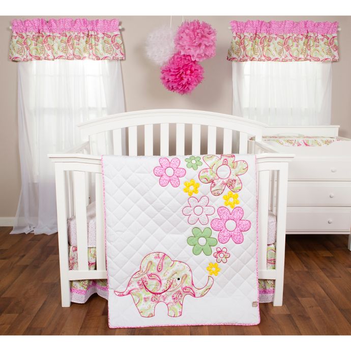 Trend Lab Elephant Flowers 3 Piece Crib Bedding Set Buybuy Baby