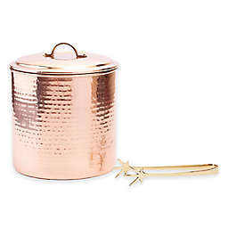 Old Dutch International Copper-Plated Hammered Ice Bucket with Tongs