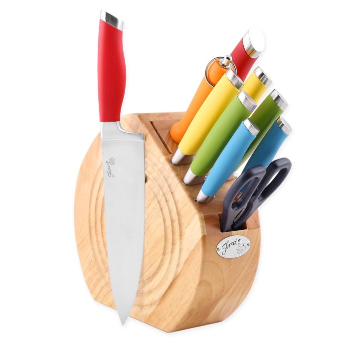 rainbow knife block set