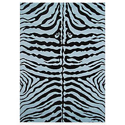 Fun Rugs&#8482;  Zebra Skin 1-Foot 7-Inch x 2-Foot 5-Inch Accent Rug in Blue/Black