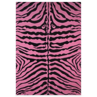 Fun Rugs&trade; Zebra-Print 4-Foot 3-Inch x 6-Foot 6-Inch Rug in Pink