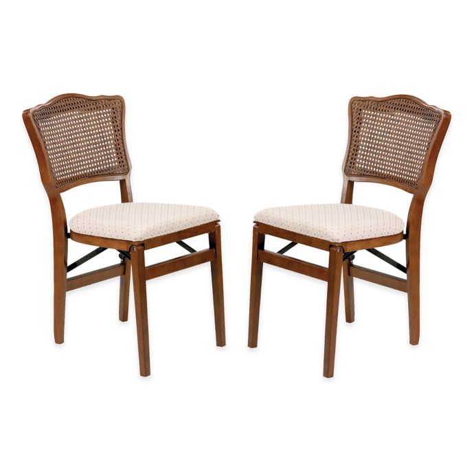 Buy Stakmore French Cane Back Wood Folding Chairs in Fruitwood (Set of ...