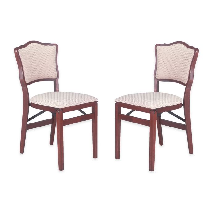 Stakmore French Padded Back Wood Folding Chairs Set Of 2 Bed Bath Beyond