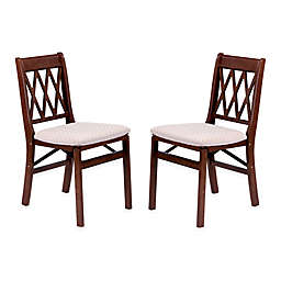Stakmore Lattice Back Wood Folding Chairs (Set of 2)
