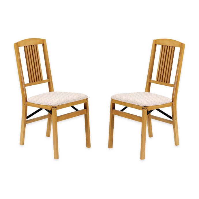 Stakmore Simple Mission Wood Folding Chairs Set Of 2 Bed