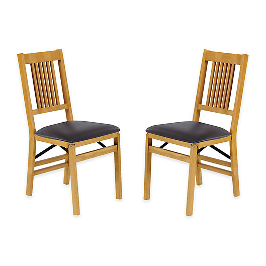 Alternate image 1 for Stakmore True Mission Wood Folding Chairs (Set of 2)