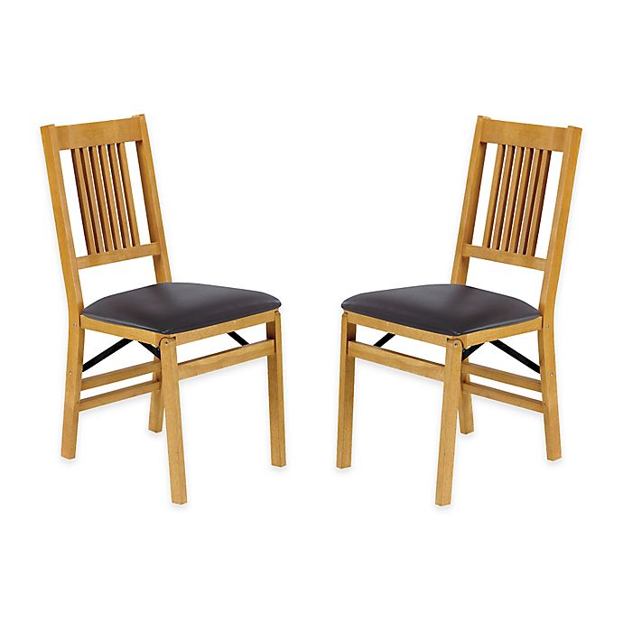 Stakmore True Mission Wood Folding Chairs (Set of 2) | Bed Bath & Beyond