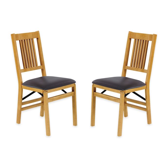 Stakmore True Mission Wood Folding Chairs Set Of 2 Bed