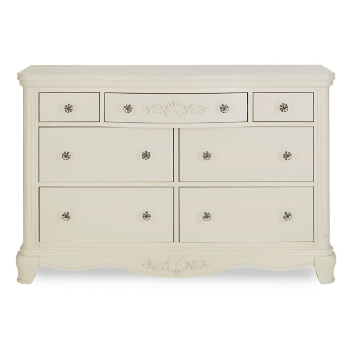 Bassettbaby Premier Addison 7 Drawer Double Dresser In Pearl