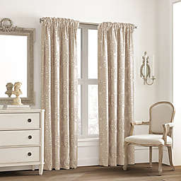 Valeron Glenview Rod Pocket with Pencil Pleat 84-Inch Window Curtain Panel in Cream (Single)