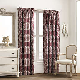 Valeron Glenview Rod Pocket with Pencil Pleat 63-Inch Window Curtain Panel in Wine (Single)