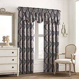 Valeron Glenview Window Curtain Valance with Pencil Pleat in Steel Blue