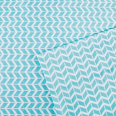 Intelligent Design Chevron Microfiber Twin XL Sheet Set in Aqua. View a larger version of this product image.