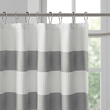 Details about   Madison Park Spa Waffle Shower Curtain Pieced Solid Microfiber Fabric with 3M Sc 