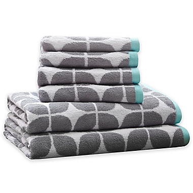 Intelligent Design Lita Cotton Jacquard 6-Piece Towel Set in Grey. View a larger version of this product image.