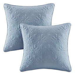Madison Park Quebec 20-Inch Square Throw Pillows in Blue (Set of 2)