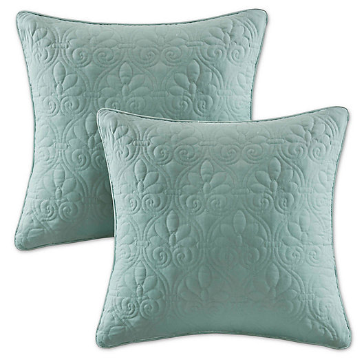 Alternate image 1 for Madison Park Quebec 20-Inch Square Throw Pillows in Seafoam (Set of 2)