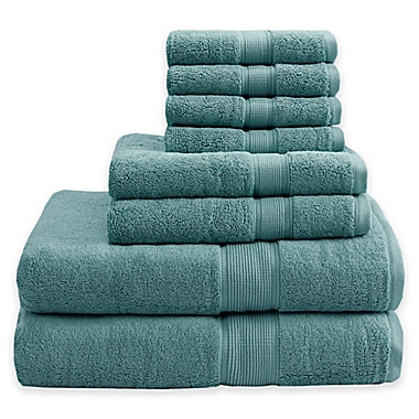 Madison Park Signature 800GSM 100% Cotton 8-Piece Towel Set in Dusty Green. View a larger version of this product image.